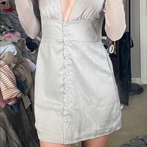 pastel light gray dress